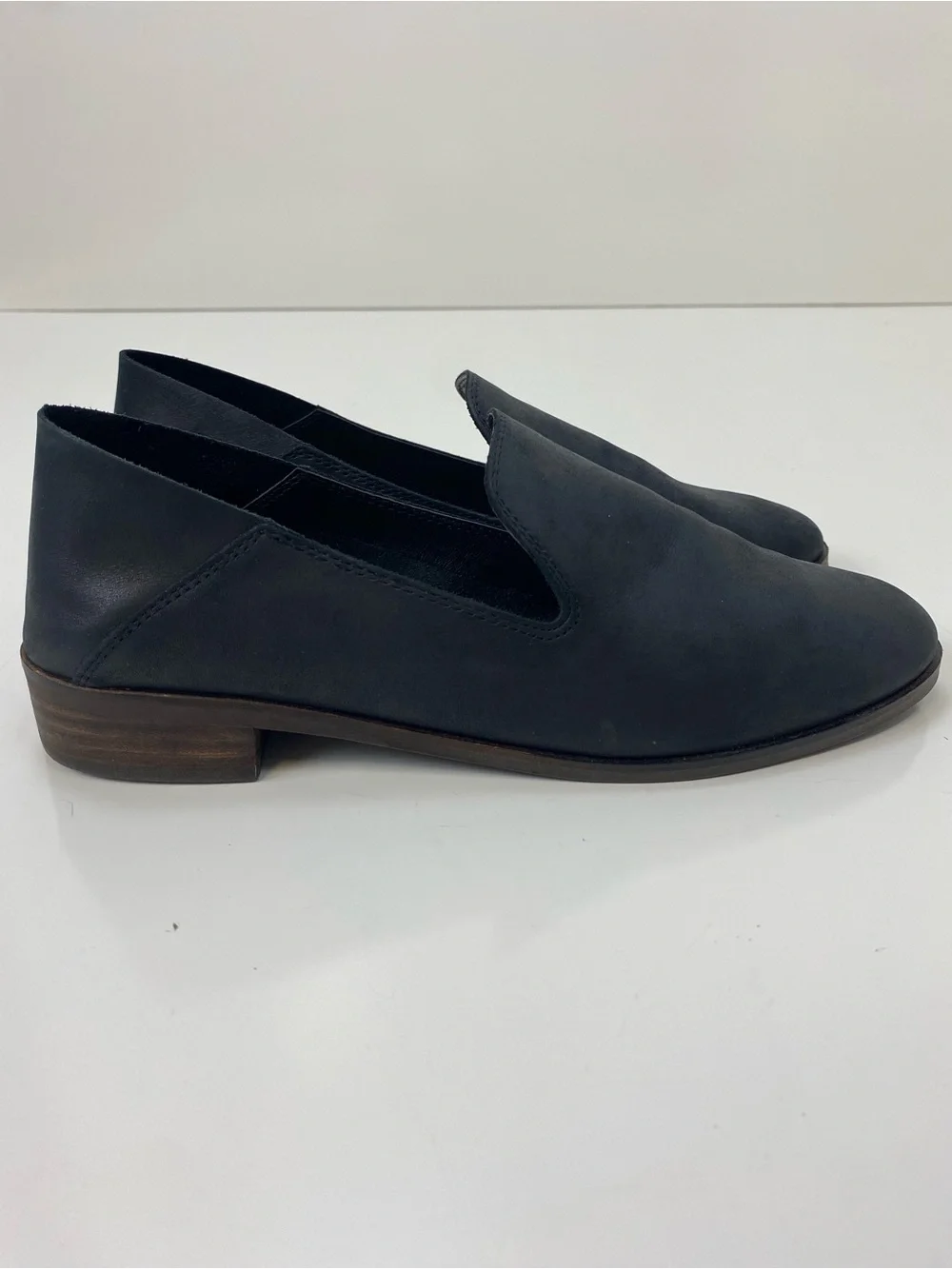 Lucky Brand Black Leather Slip-On Loafers